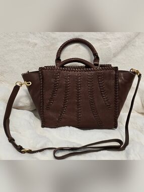 Vince Camuto Leather Nakia Satchel color Sandalwood